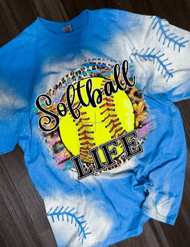 Softball Life Bleached Shirt