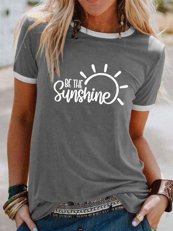 Women's Be The Sunshine Print Casual T-Shirt