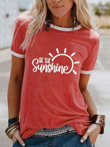 Women's Be The Sunshine Print Casual T-Shirt