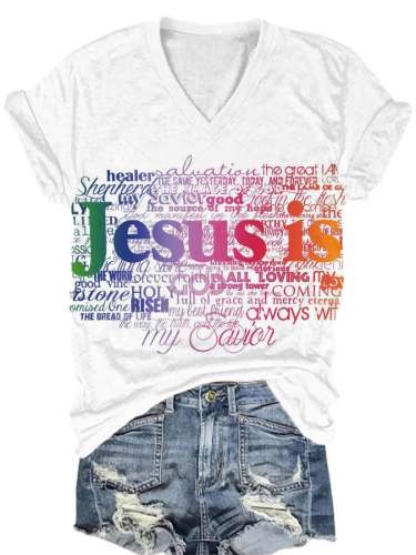 Women's Faith Print V-Neck T-Shirt