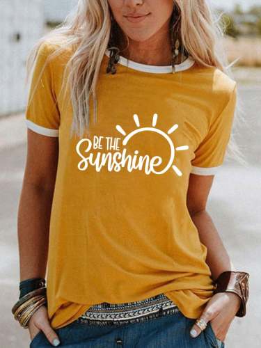 Women's Be The Sunshine Print Casual T-Shirt