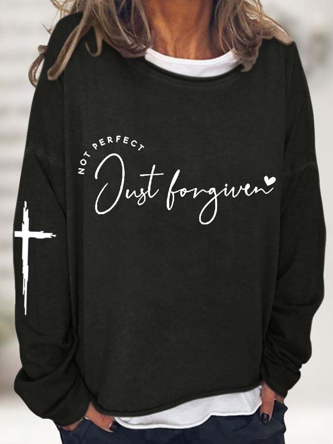 Women's Not Perfect Just Forgiven Casual Long-Sleeve T-Shirt