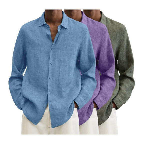 2022 Men's Linen Long Sleeve Shirt