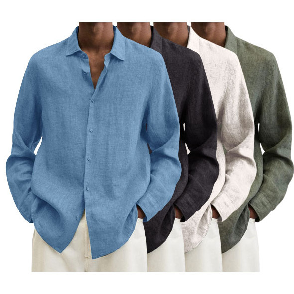 2022 Men's Linen Long Sleeve Shirt
