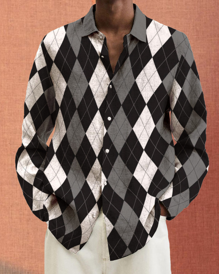 Men's cotton&linen long-sleeved fashion casual shirt  c470