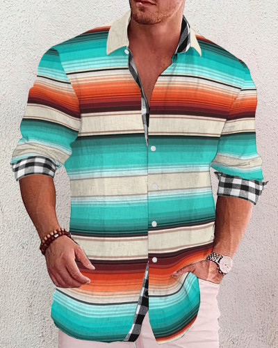 Men's cotton&linen long-sleeved fashion casual shirt f286
