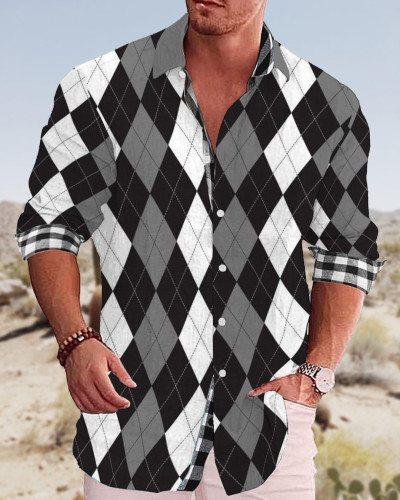 Men's cotton&linen long-sleeved fashion casual shirt  d230