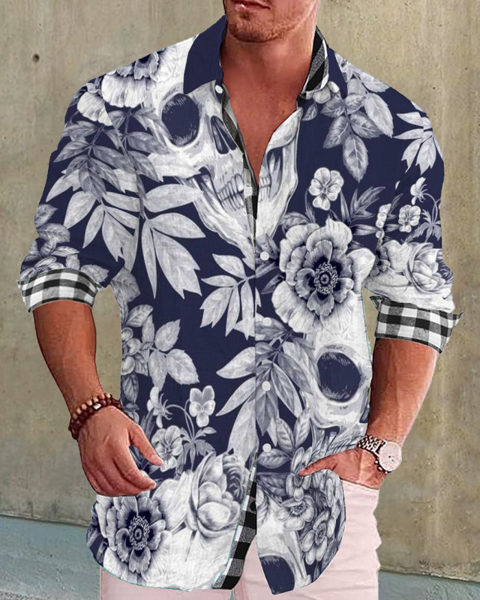 Men's cotton&linen long-sleeved fashion casual shirt  503d