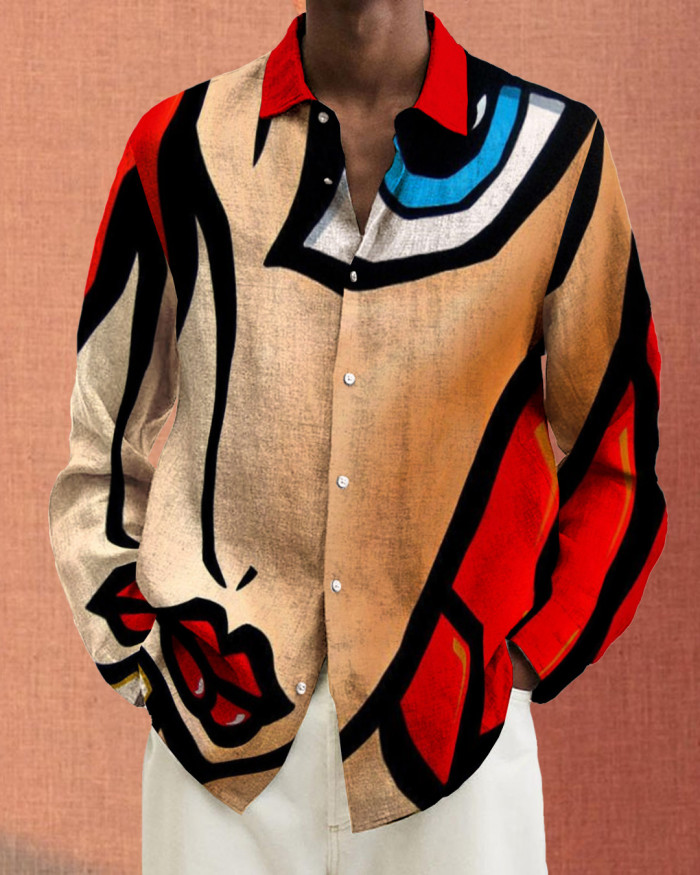 Men's cotton&linen long-sleeved fashion casual shirt  5515