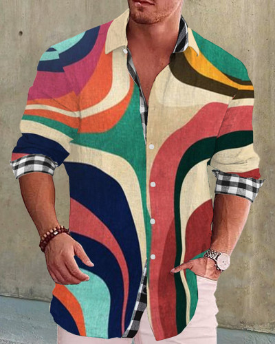 Men's cotton&linen long-sleeved fashion casual shirt a148
