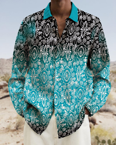 Men's cotton&linen long-sleeved fashion casual shirt c959