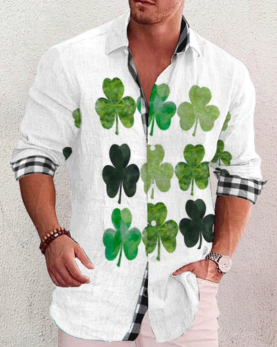 Men's cotton&linen long-sleeved fashion casual shirt 3429