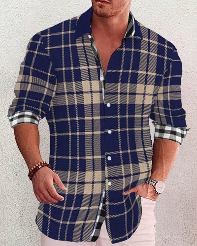 Men's cotton&linen long-sleeved fashion casual shirt  29b2