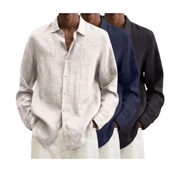 2022 Men's Linen Long Sleeve Shirt