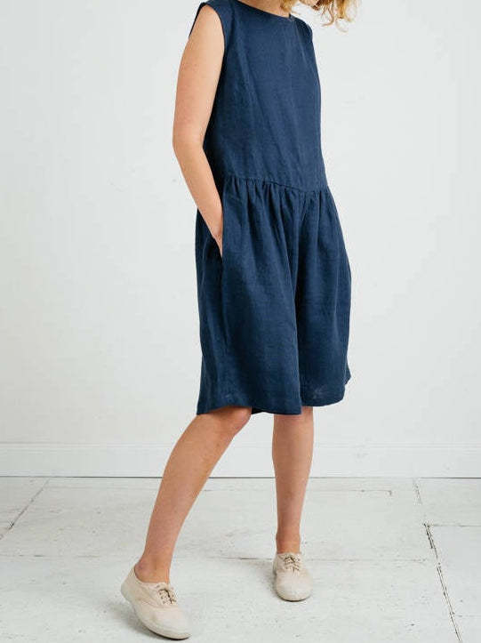 Loose Casual Women's Sleeveless Linen Jumpsuit