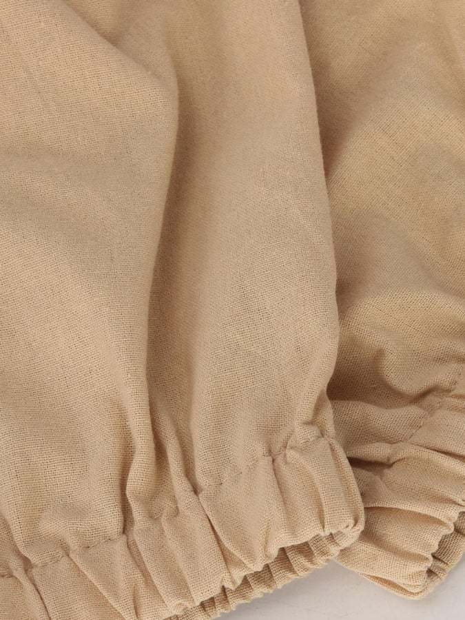 Solid Color Casual Cotton Linen Pocket Button Jumpsuit