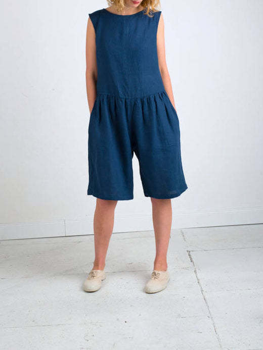 Loose Casual Women's Sleeveless Linen Jumpsuit