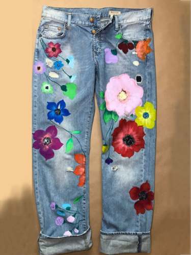 Women's Floral Jeans