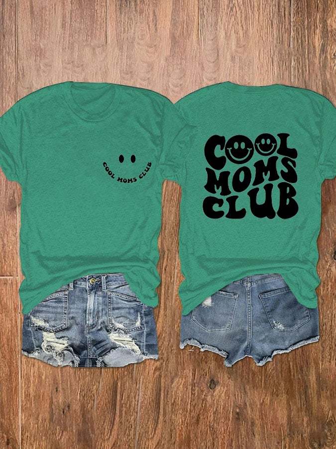 Women's Mother's Day COOL MOMS CLUB double-sided print t-shirt