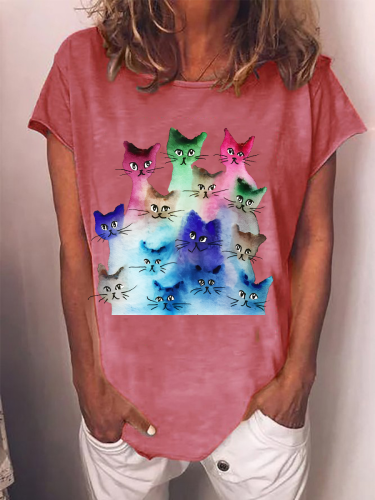 Fourteen Cats In A Mountain T-shirt