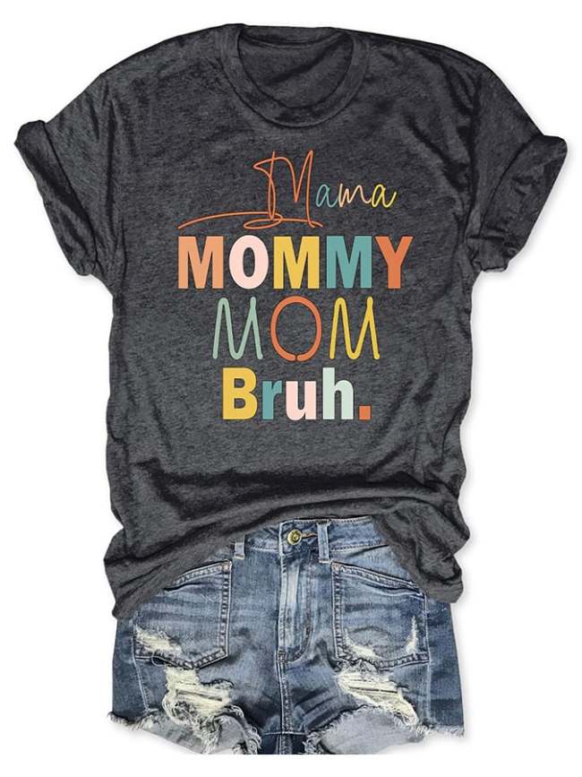 Crew Neck Lettering Mother's Day T-Shirt