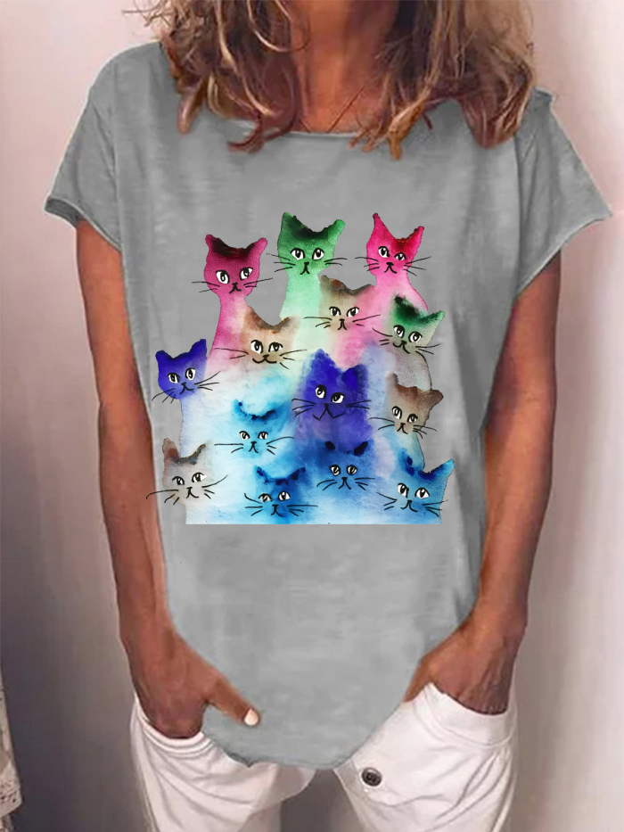 Fourteen Cats In A Mountain T-shirt