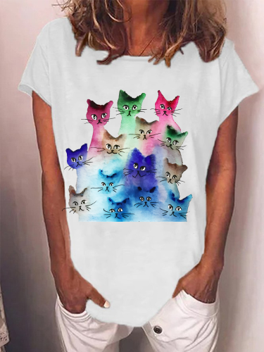 Fourteen Cats In A Mountain T-shirt