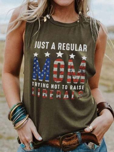 Women's Just A Regular Mom Print Casual Vest