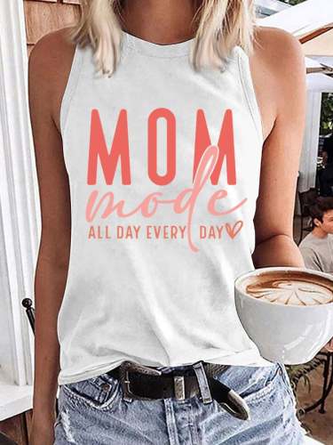 Women's Mom Mode All Day Every Day Print Tank Top