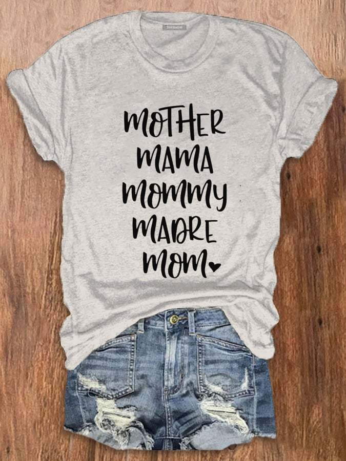 Women's Mother Mama Mommy Mom Print T-Shirt