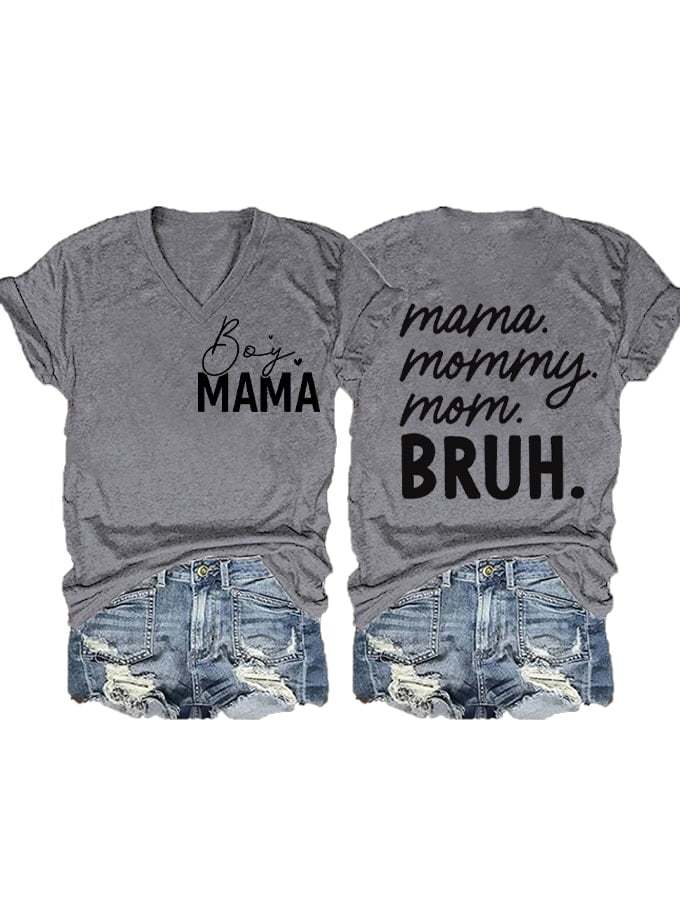 Women's Mother's Day Boy Mama Bruh Print Tank Top