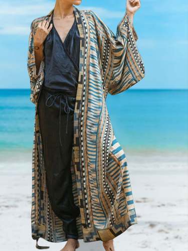 Geometric Loose Large -size Beach Sunscreen Jacket
