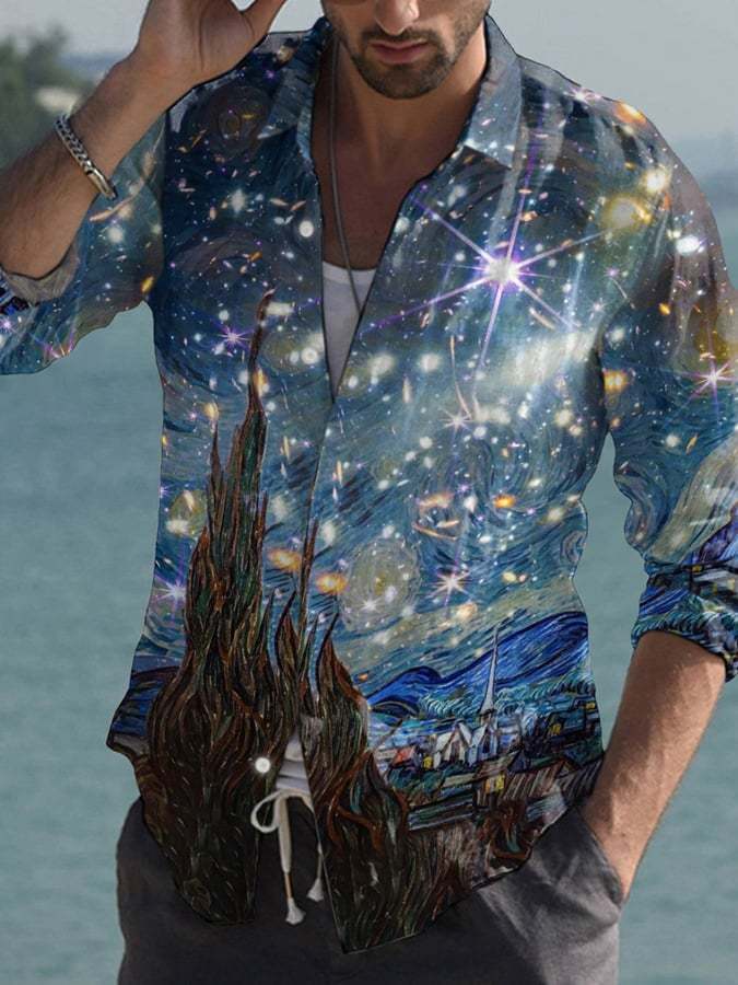 Starry Night & JWST Image Star Print Shirt