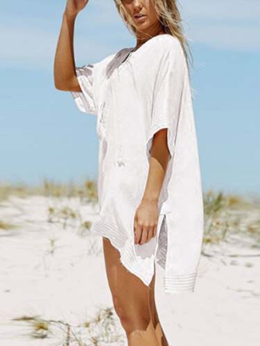Women's Casual Loose Beach Cotton Linen Dress