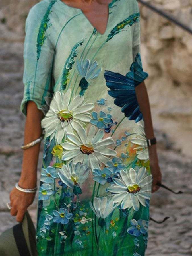 Trendy Floral Print Dress