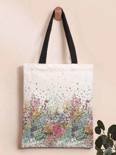 Floral-Print Canvas Shoulder Bag