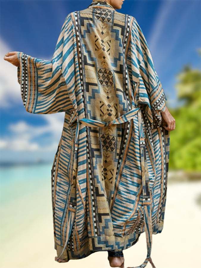 Geometric Loose Large -size Beach Sunscreen Jacket