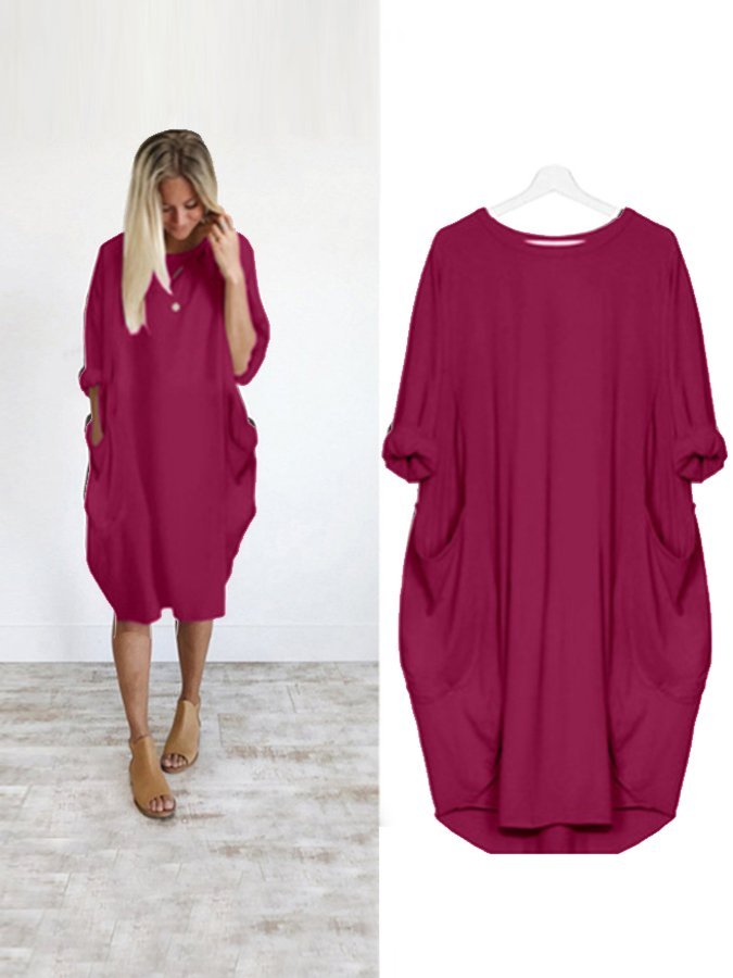 Women's Casual Solid O-Outline Dress