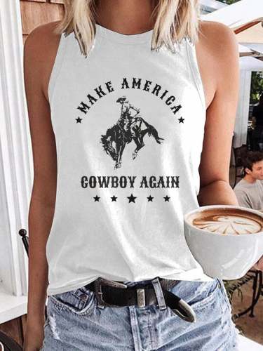 Women's Make America Cowboy Again Print Tank Top