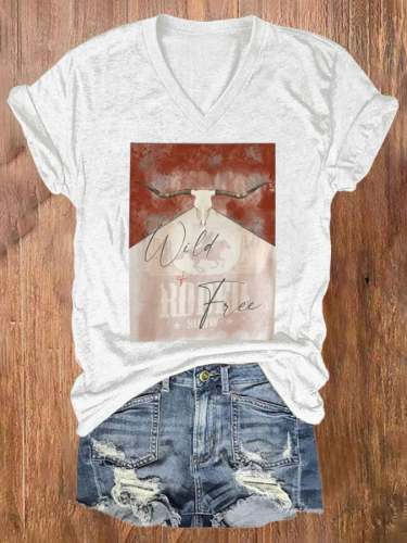 Women'S Western American Rodeo Print T-Shirt