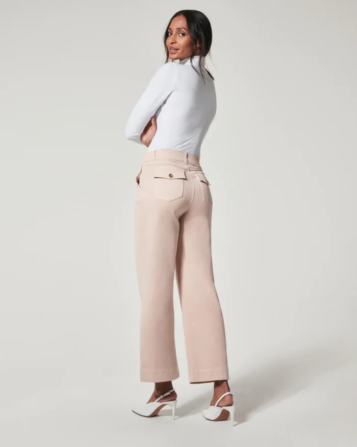 Stretch Twill Cropped Wide Leg Pant（Buy 2 Free Shipping）