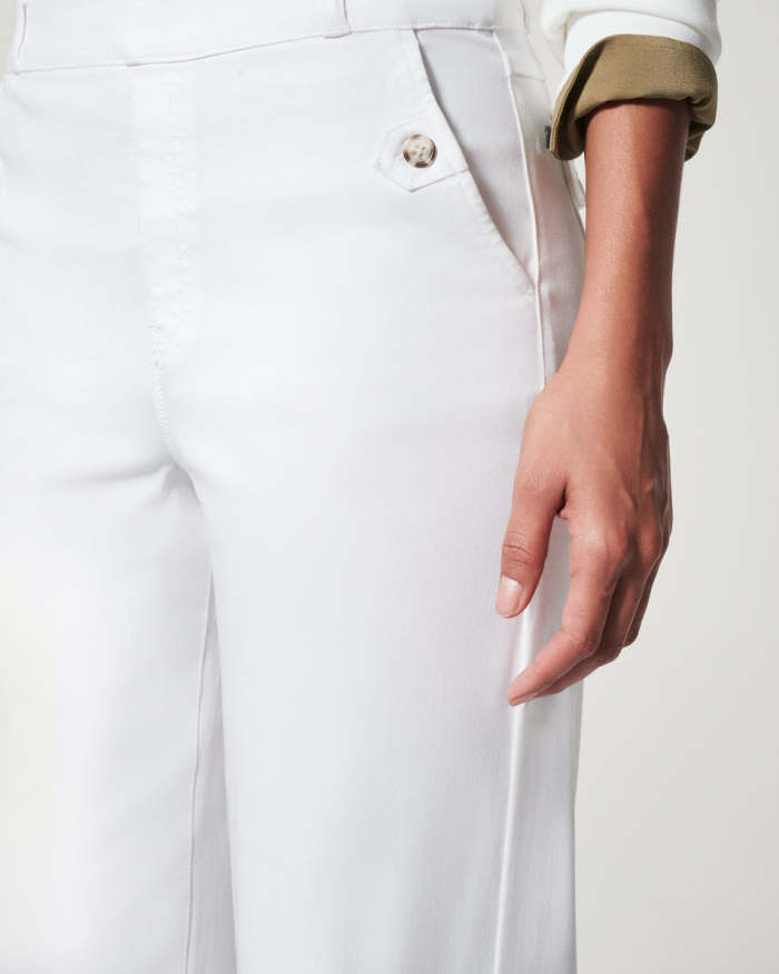 Stretch Twill Cropped Wide Leg Pant（Buy 2 Free Shipping）