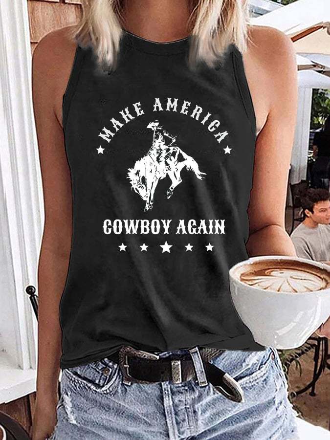 Women's Make America Cowboy Again Print Tank Top