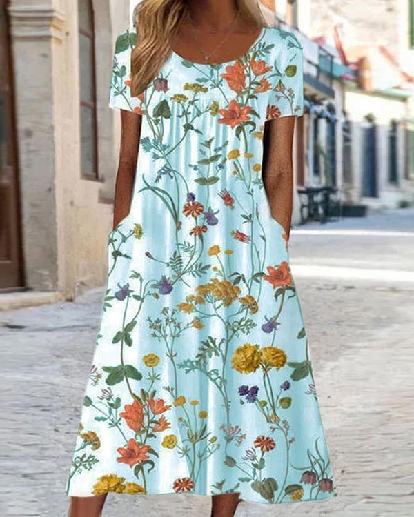Casual Loose Floral Dress