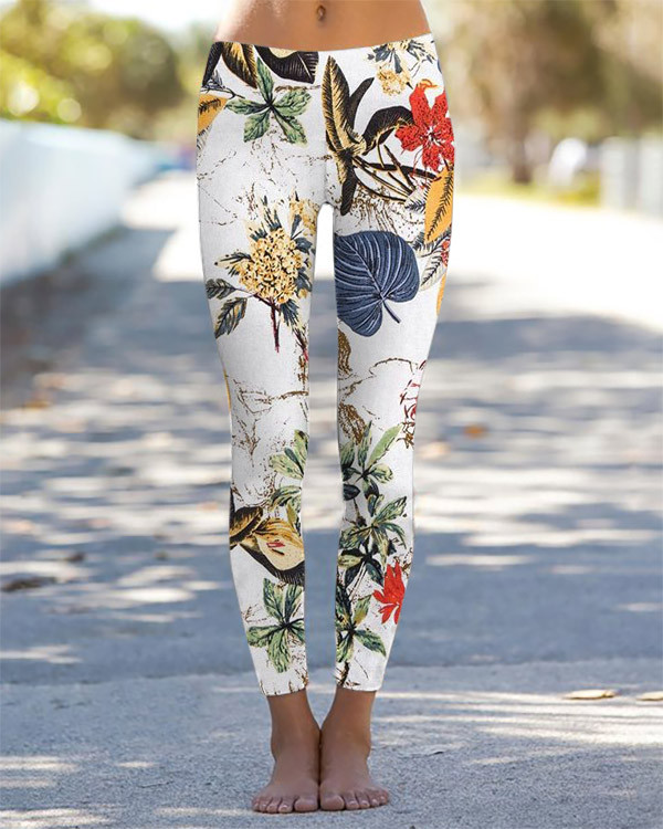 Casual Botanical Floral Leggings