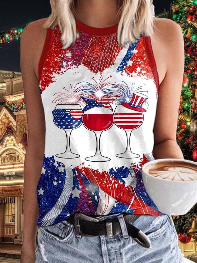 Women'S Star Wine Glass Tank Top