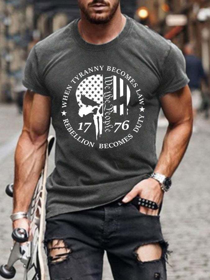 Men's When Tyranny Becomes Law We The People 1776 Print T-Shirt