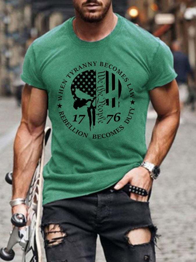 Men's When Tyranny Becomes Law We The People 1776 Print T-Shirt