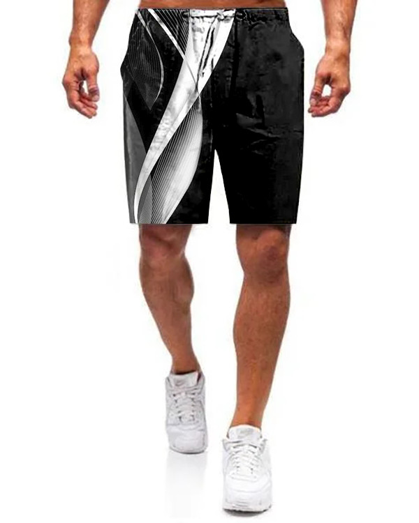 Men's Casual Geometric Print Loose Shorts