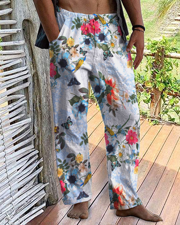 Men's Floral Loose Pants